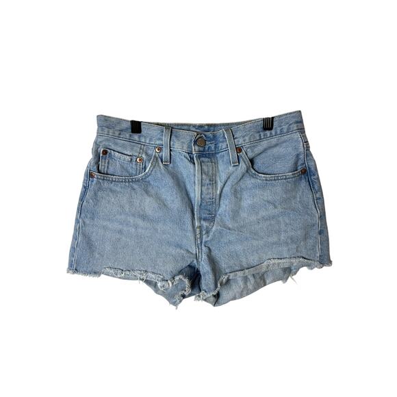 Levi's 501 Cutoff Denim Distressed Shorts W28 - Picture 2 of 8
